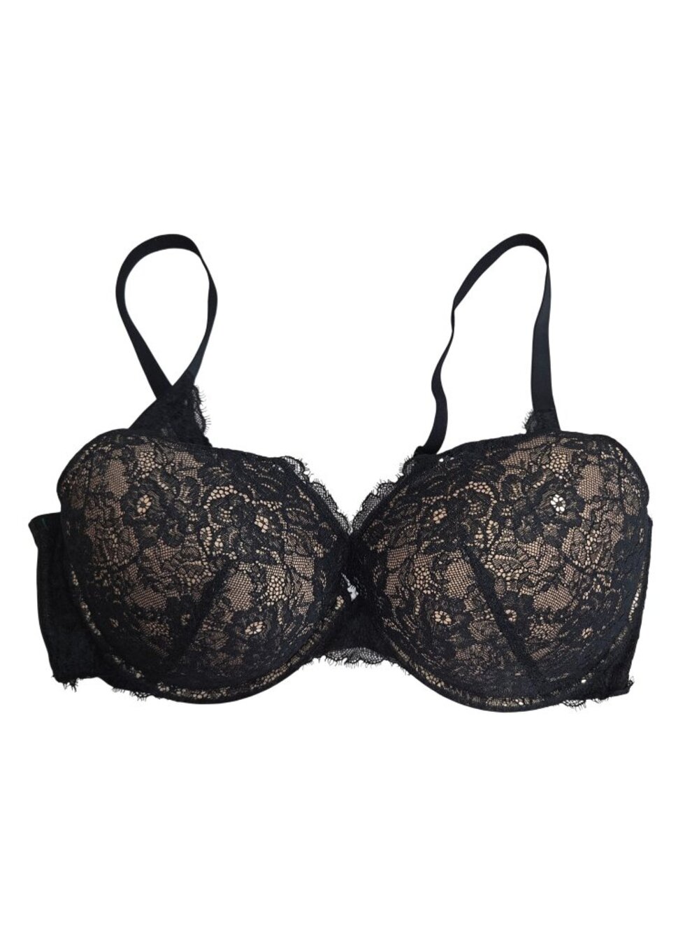 Auden Lace Black Underwire Bra  40DD Adjustable Straps Hook Back Closure 4408